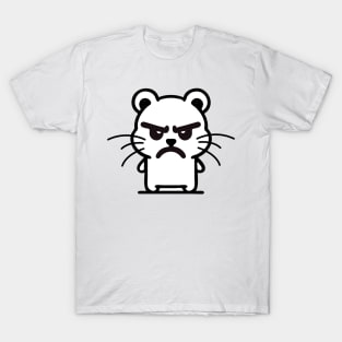 Playful Rebellion: Defiant Hamster Stance T-Shirt